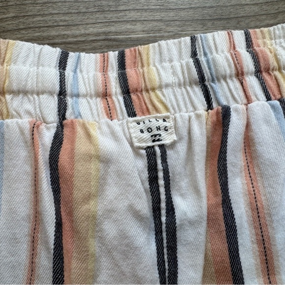 Billabong Elastic Waist Women’s Shorts Size XS cotton stripes excellent - Picture 3 of 11